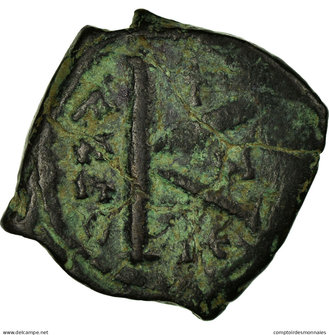 Monnaie, Justin II, Demi-Follis, 569-570, Thessalonique, TB, Cuivre, Sear:365 - Byzantines