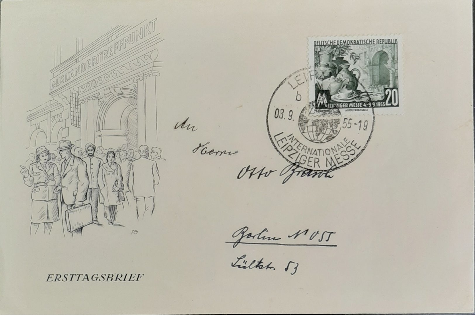 Germany DDR FDC 1955 Leipziger Messe - Briefe U. Dokumente