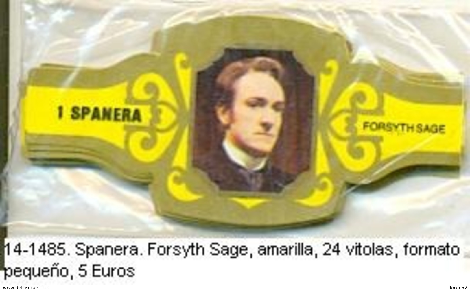 Vitolas Spanera. Forsyth Sage. FP. Amarilla Ref. 14-1485 - Cigar Bands