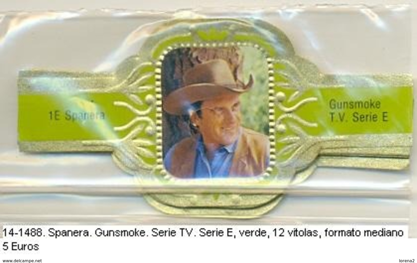 Vitolas Spanera. Gunsmoke Serie TV. Serie E. Verde. FM. Ref. 14-1488 - Vitolas (Anillas De Puros)