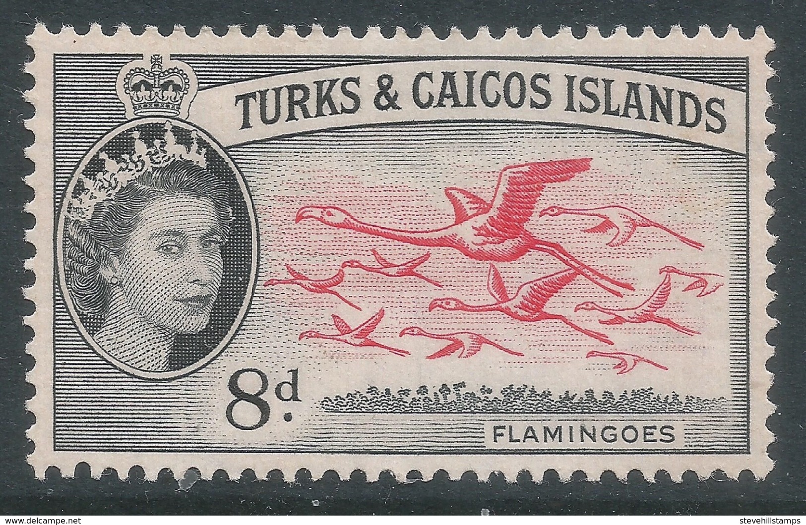 Turks & Caicos Islands. 1957 QEII. 8d MH. SG 245 - Turks And Caicos