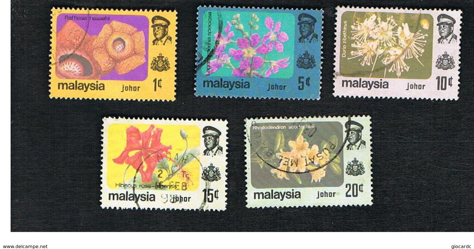 MALESIA: JOHORE (MALAYSIA) -   SG  188.193 - 1979  FLOWERS       - USED ° - Malesia (1964-...)