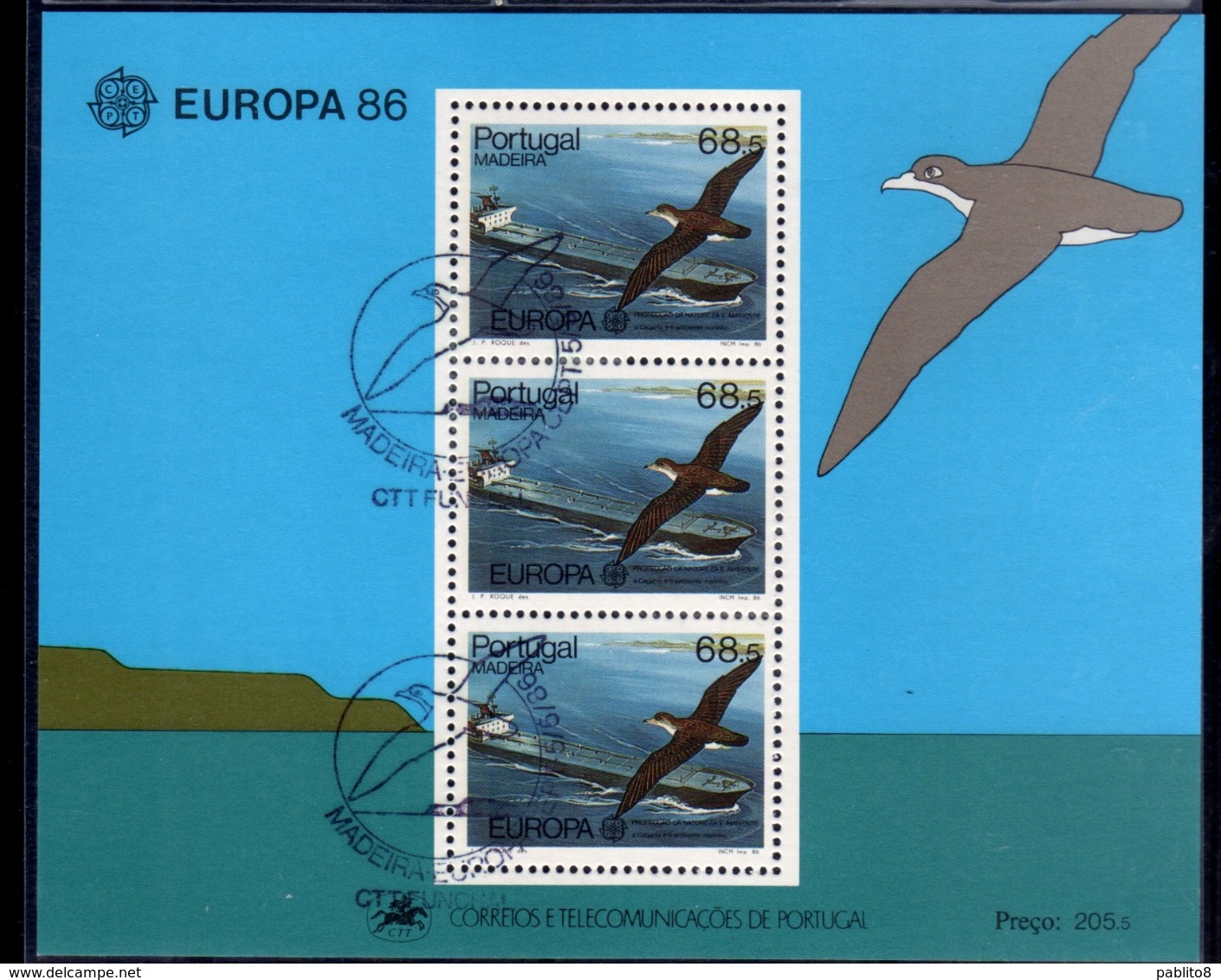 MADERA MADEIRA 1986 EUROPA CEPT BLOCK SHEET BLOCCO FOGLIETTO FIRST DAY SPECIAL CANCEL FDC - Madeira