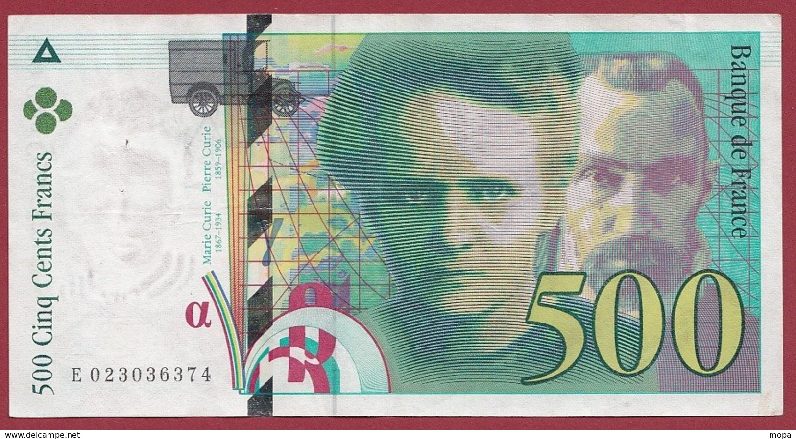 500 Francs "Pierre Et Marie Curie " 1994 --VF/SUP  ----ALPH.E.-- Numéro --023036374 - 500 F 1994-2000 ''Pierre En Marie Curie''