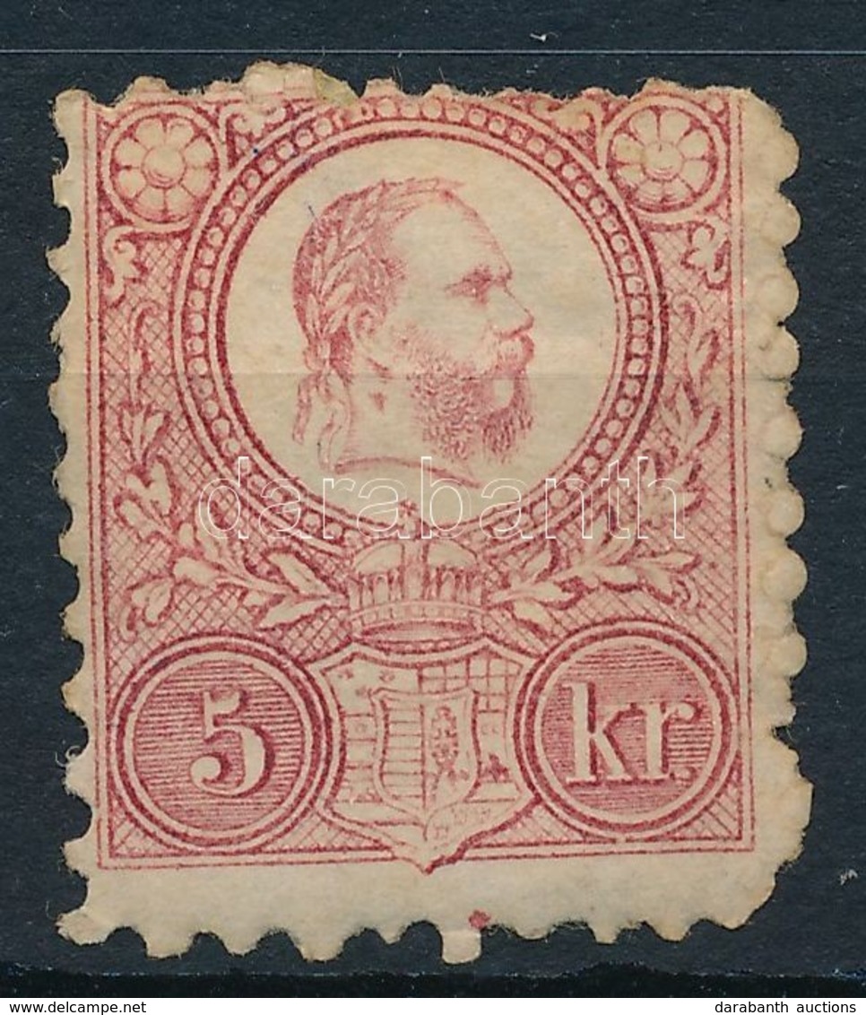 * 1871 Réznyomat 5kr (27.500) (betapadás és Sarokfog Hiány / Missing Corner, Gum Disturbance) - Sonstige & Ohne Zuordnung