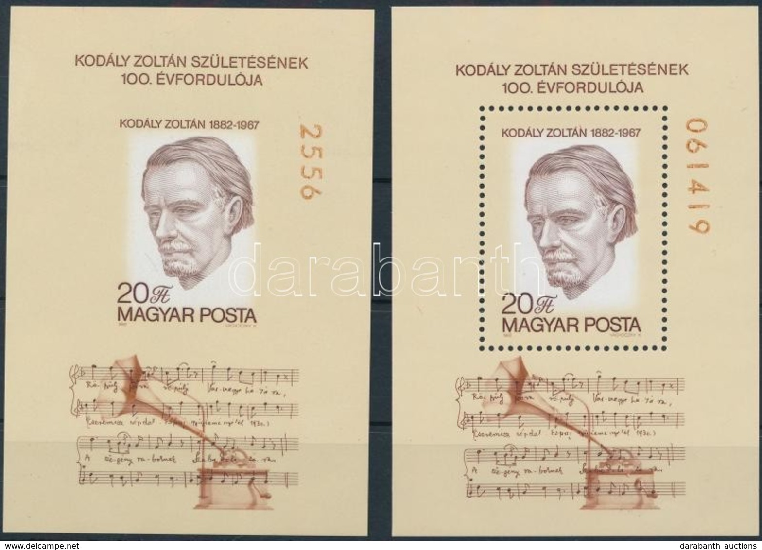 ** 1982 Kodály Zoltán Blokk + Vágott Blokk (4.000) - Other & Unclassified