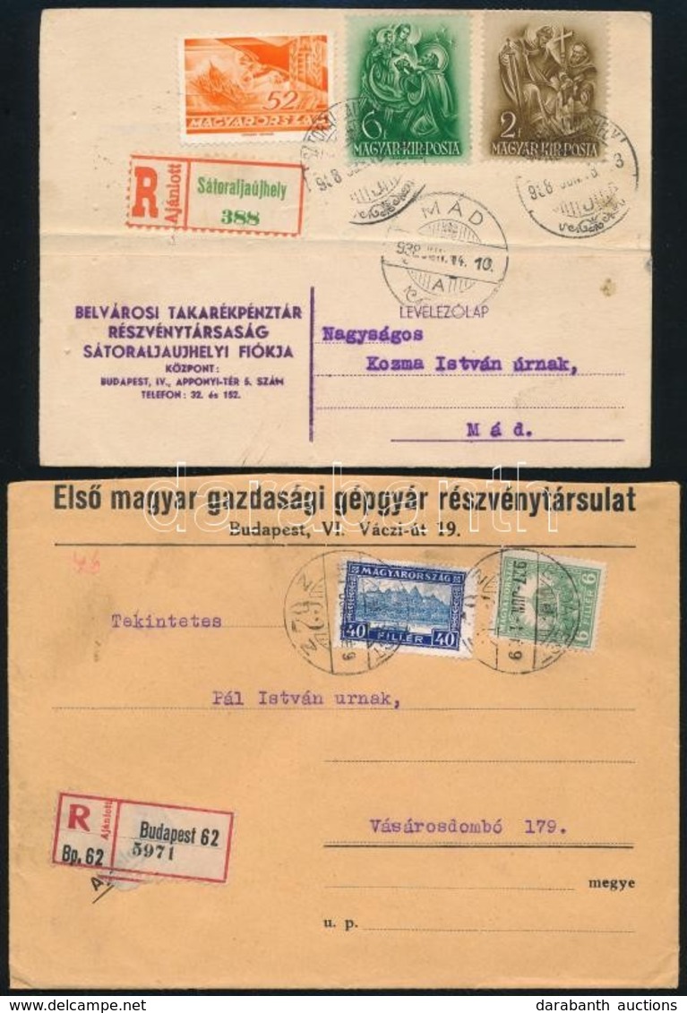 1918-1944 13 Db Ajánlott Levél, Közte Néhány Expressz Is - Other & Unclassified
