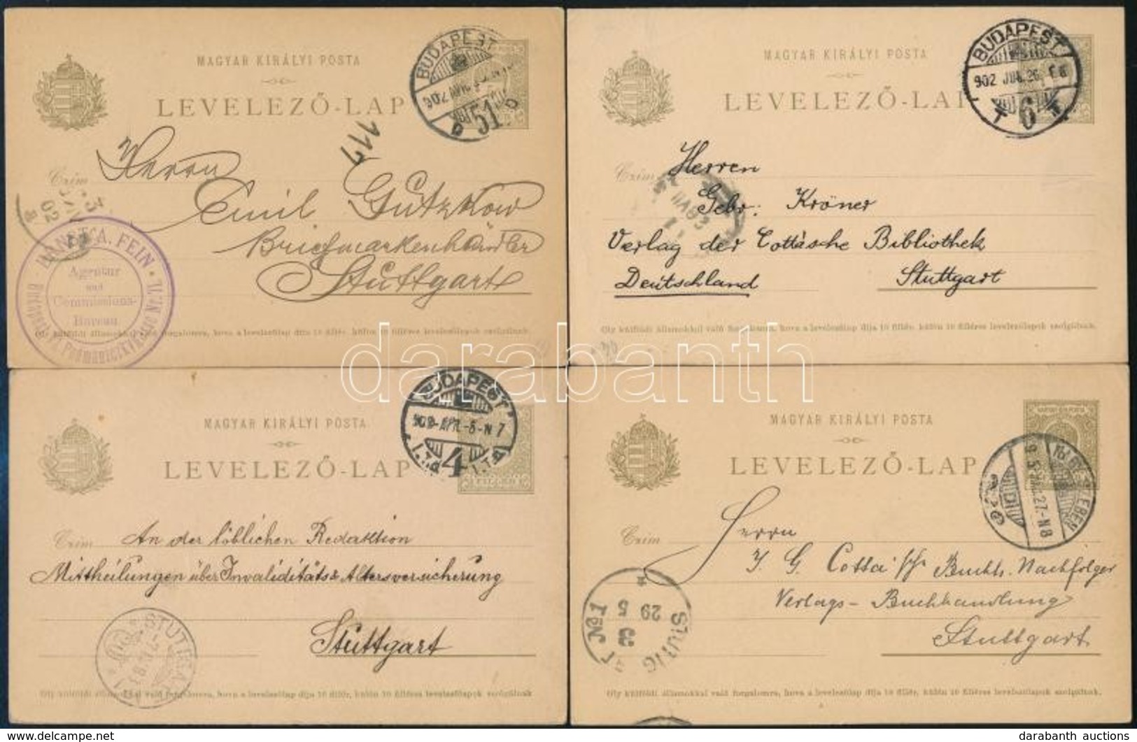 1902-1914 10 Db Németországba Küldött Díjjegyes Levelezőlap - Otros & Sin Clasificación