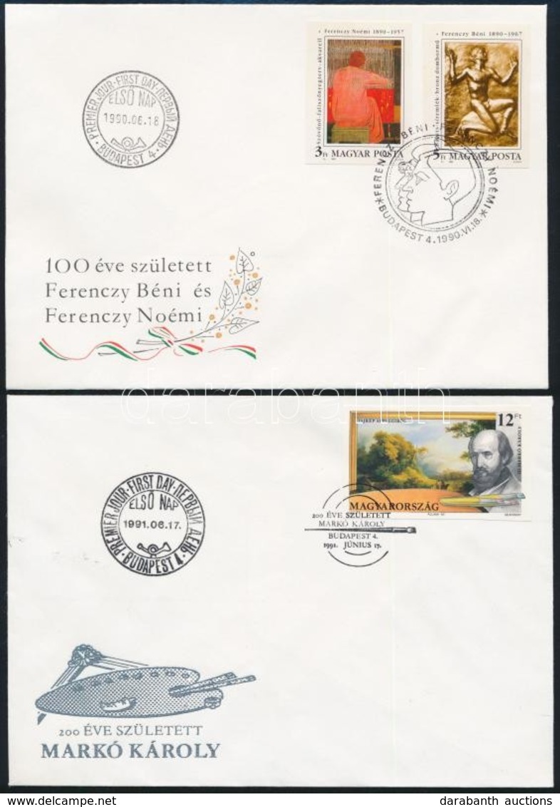 1990-1991 3 Db FDC Klf Vágott Bélyegekkel - Otros & Sin Clasificación