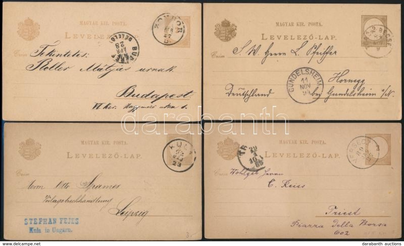 18 Db Díjjegyes Levelezőlap 1880-1910 - Sonstige & Ohne Zuordnung