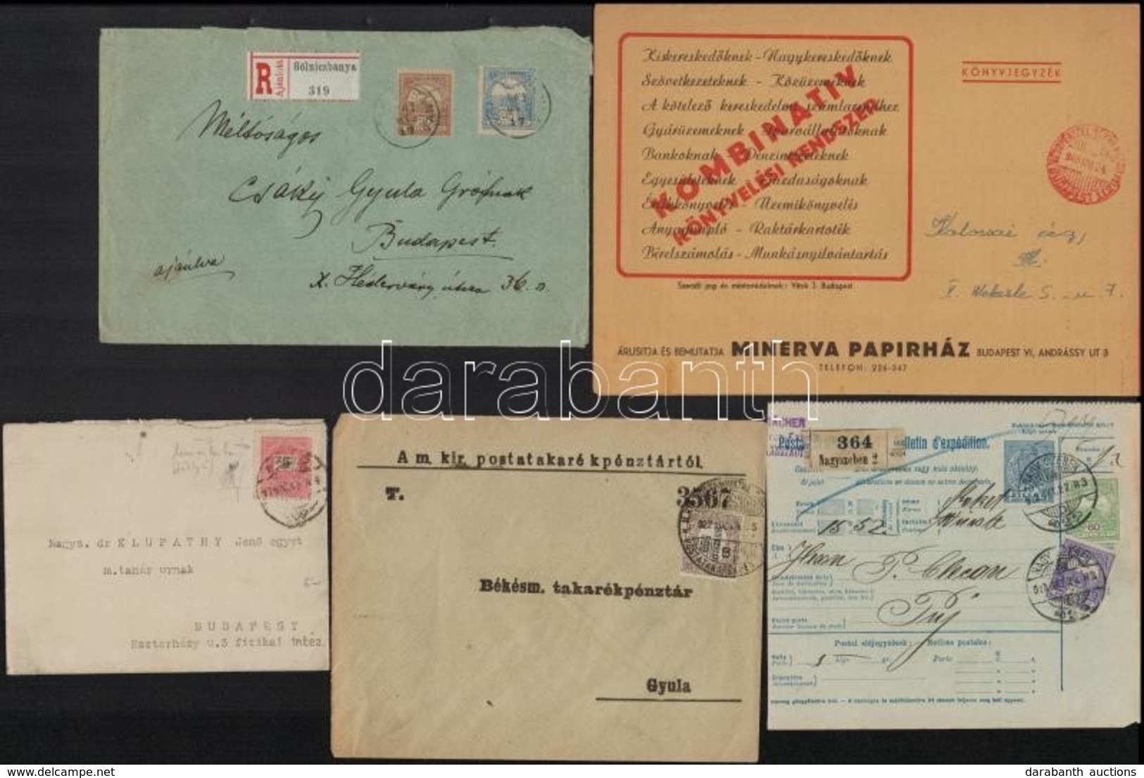 1897-1948 5 Db érdekes Küldemény, Benne Lemezhibás 5kr, Szállítólevél, Stb. - Other & Unclassified
