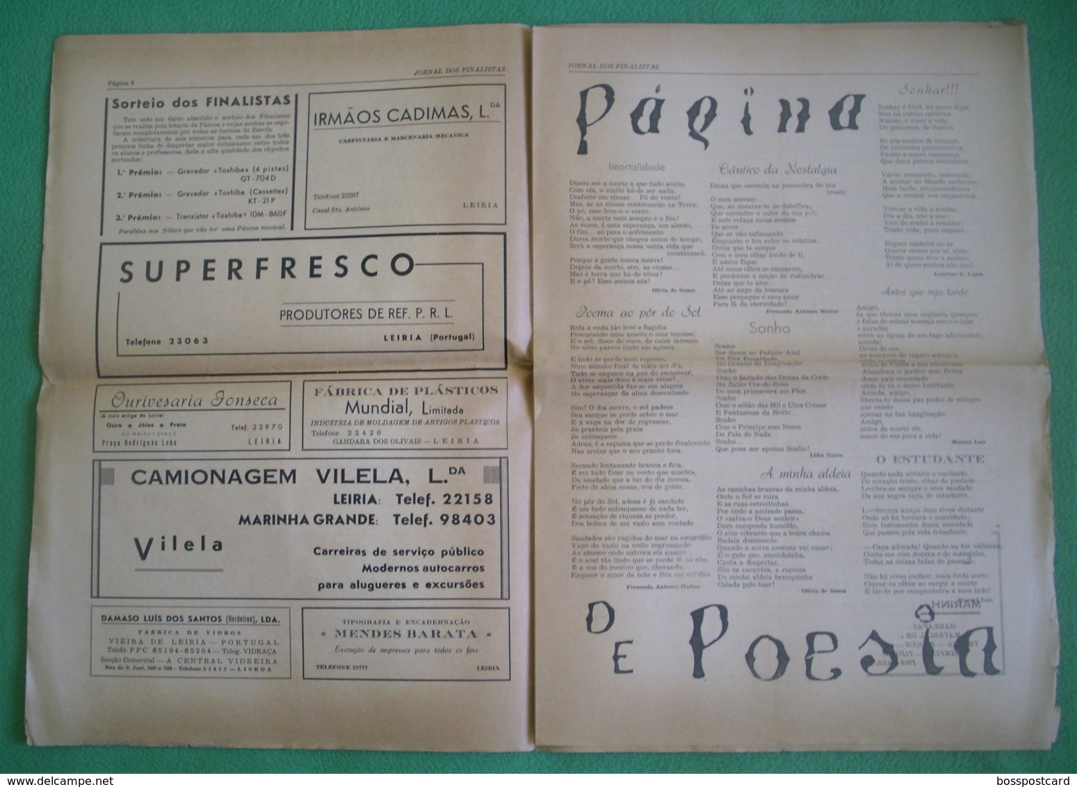 Leiria - Jornal Dos Finalistas Da Escola Industrial E Comercial De Leiria 1968/69 - Imprensa - Publicidade - Andere & Zonder Classificatie