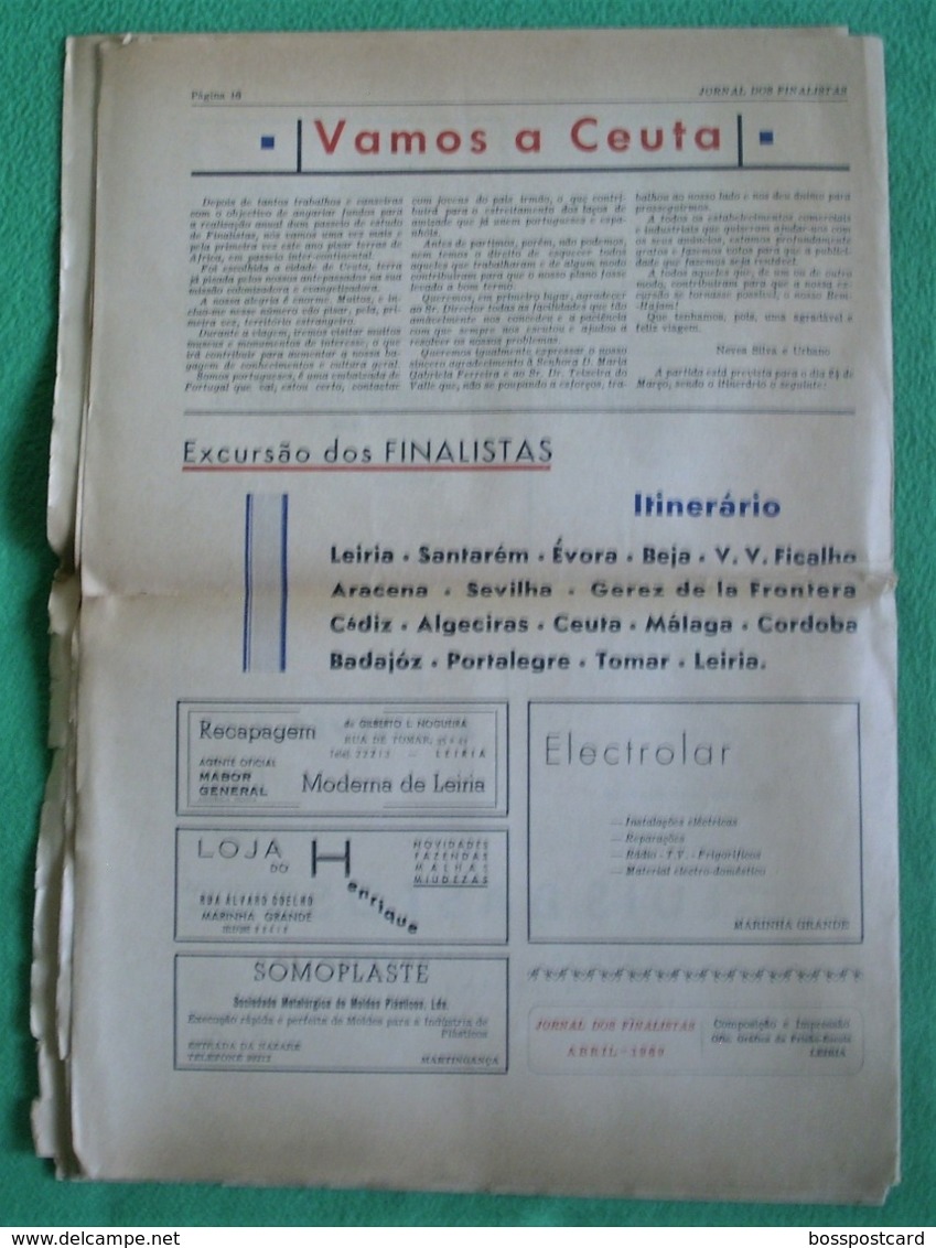 Leiria - Jornal dos Finalistas da Escola Industrial e Comercial de Leiria 1968/69 - Imprensa - Publicidade