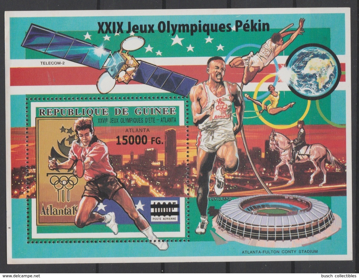 Guinée Guinea 2008 Mi. Bl. 1640 Surchargé Overprint Olympic Games Atlanta 1996 Beijing Pekin Jeux Olympiques 2008 - Ete 2008: Pékin