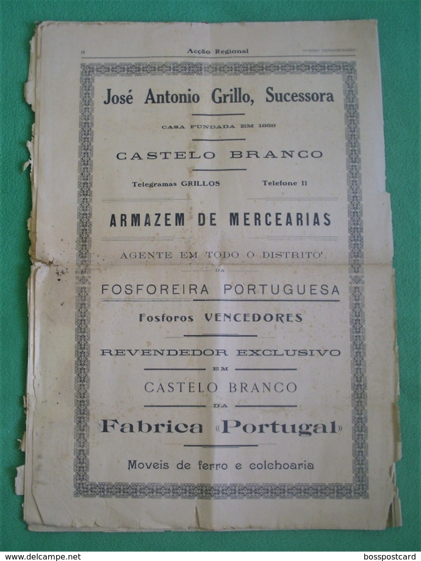 Castelo Branco - Jornal Acção Regional de Junho de 1929 - Congresso das Beiras - Imprensa