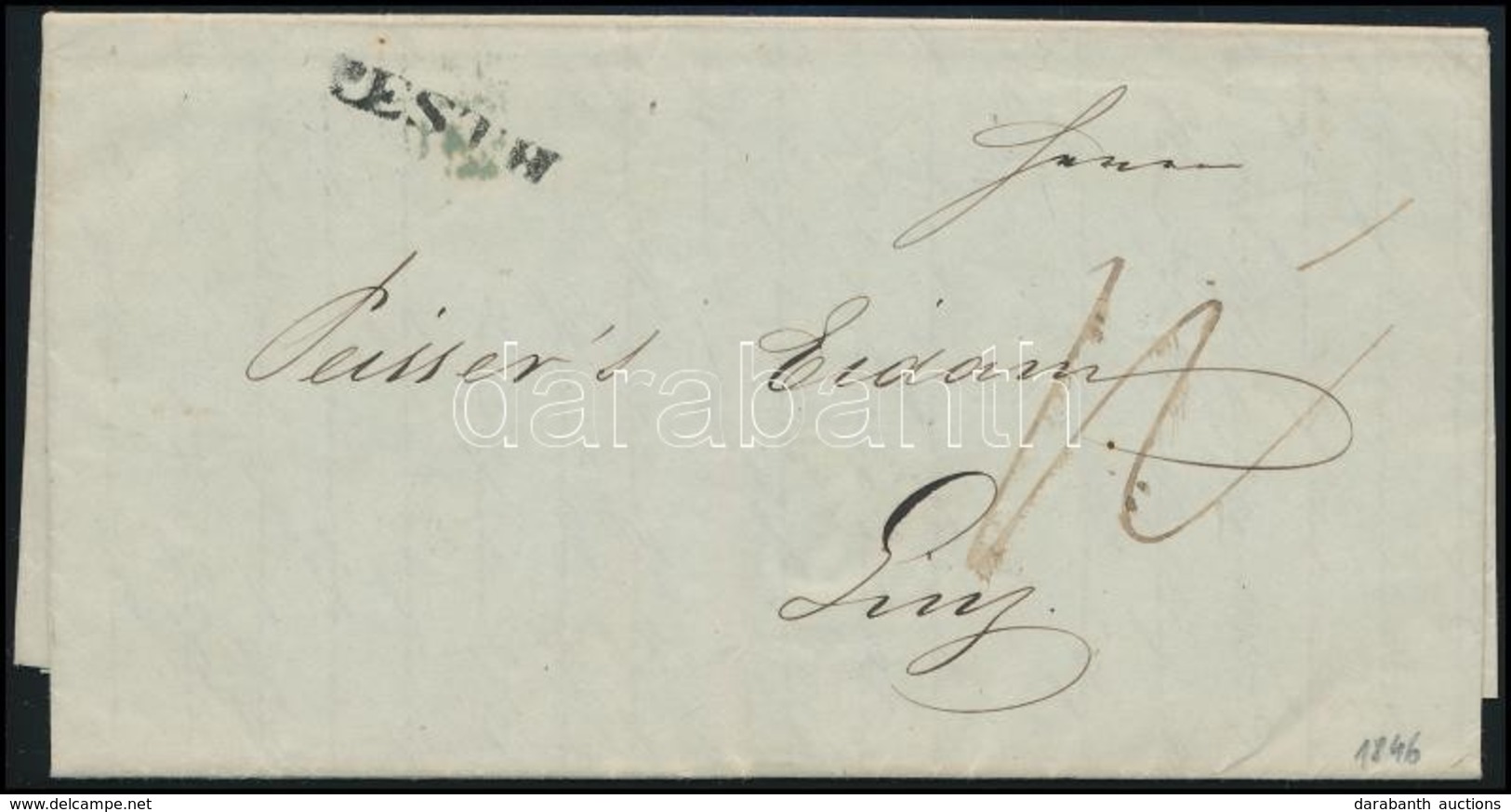 1846 Portós Levél ,,PESTH' - Linz - Other & Unclassified