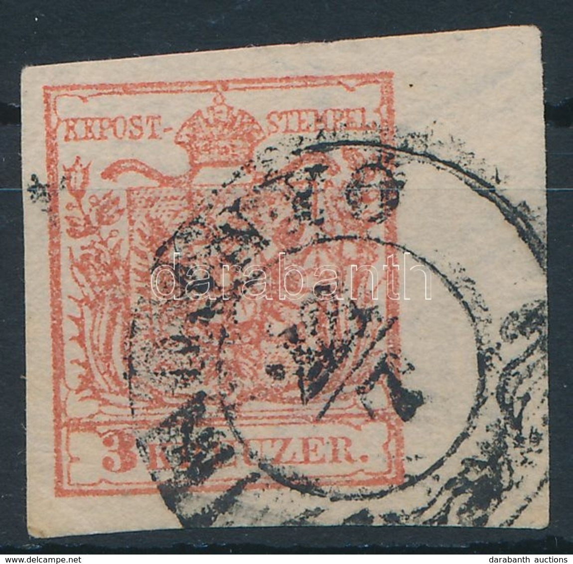 O 1850 3kr HP II.a Kármin Rózsaszín, 7,5 Mm Jobb Oldali ívszéllel ,,ROZSNYÓ' Certificate: Steiner - Sonstige & Ohne Zuordnung