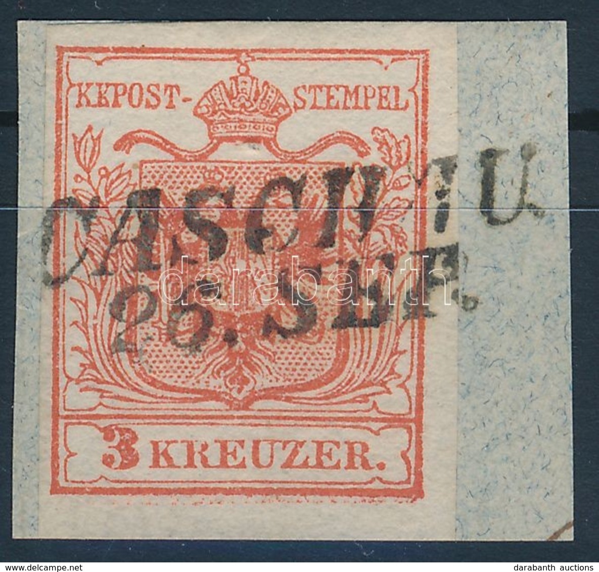 1850 3kr HP I Kármin ,,CASCHAU' Certificate: Steiner - Sonstige & Ohne Zuordnung