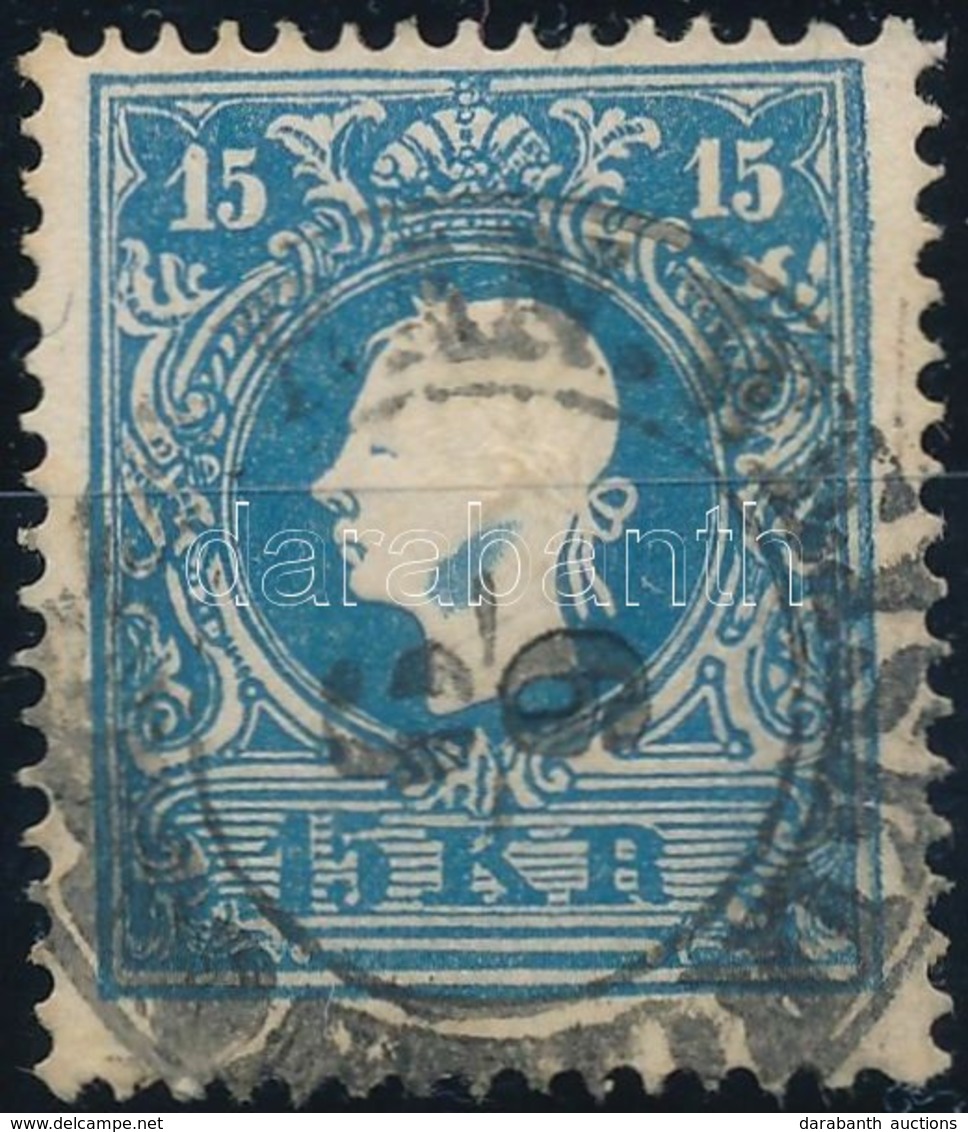 O 1858 15kr II Világoskék Festékfoltos Bélyeg 'BAN. WEISSKIRCHEN' Certificate: Strakosh - Otros & Sin Clasificación