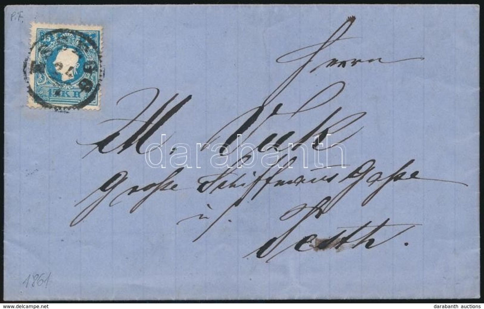 1861 15kr II Lemezhibás Bélyeg Levélen ,,ESSEGG' - Other & Unclassified