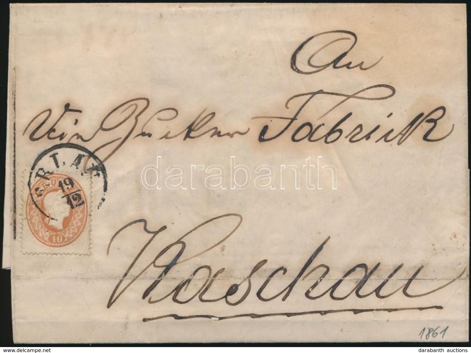 1861 10kr Levélen ,,ERLAU' - ,,KASCHAU' - Autres & Non Classés