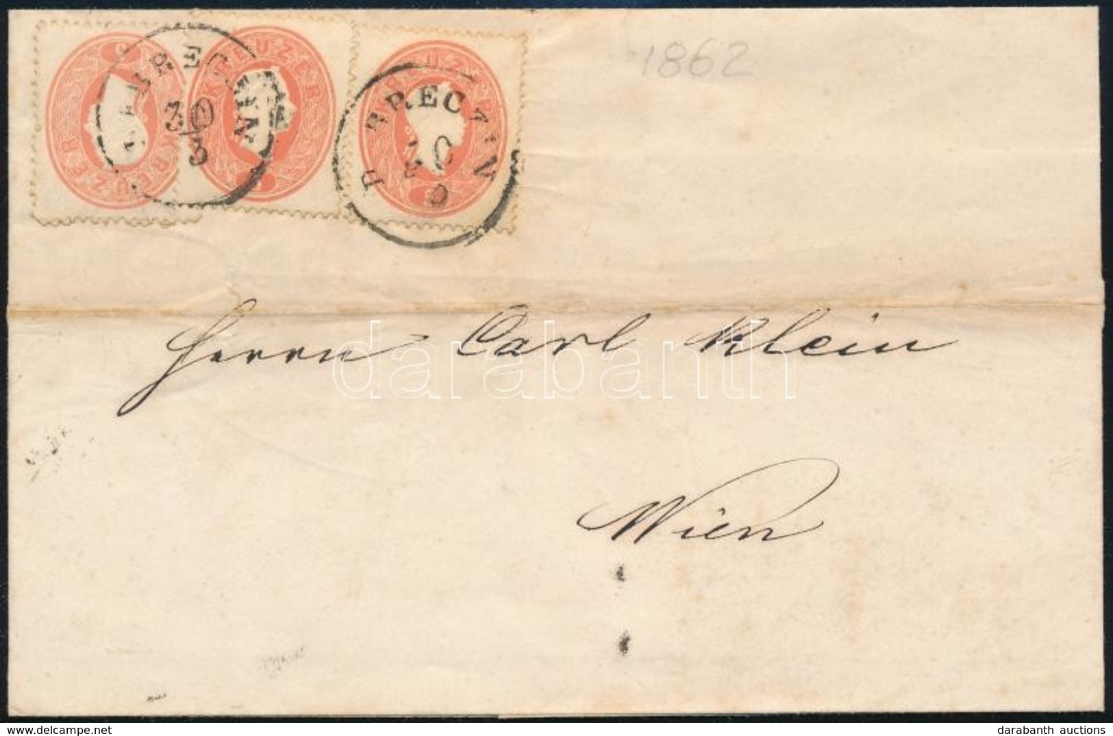 1862 3x5kr Levélen 'DEBRECZIN' -Wien - Autres & Non Classés