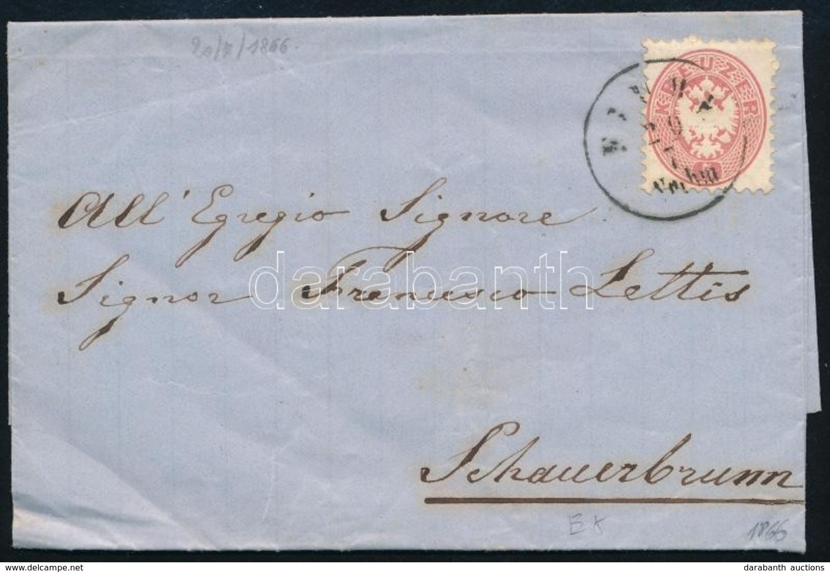1866 5kr Levélen ,,FIUME Nachm' - Sauerbrumn - Altri & Non Classificati