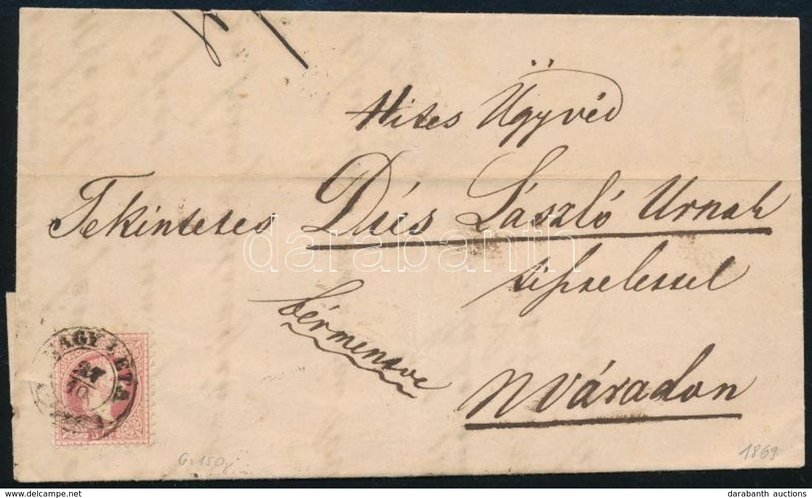 1869 5kr Levélen ,,NAGY LÉTA' - Nagyvárad - Sonstige & Ohne Zuordnung