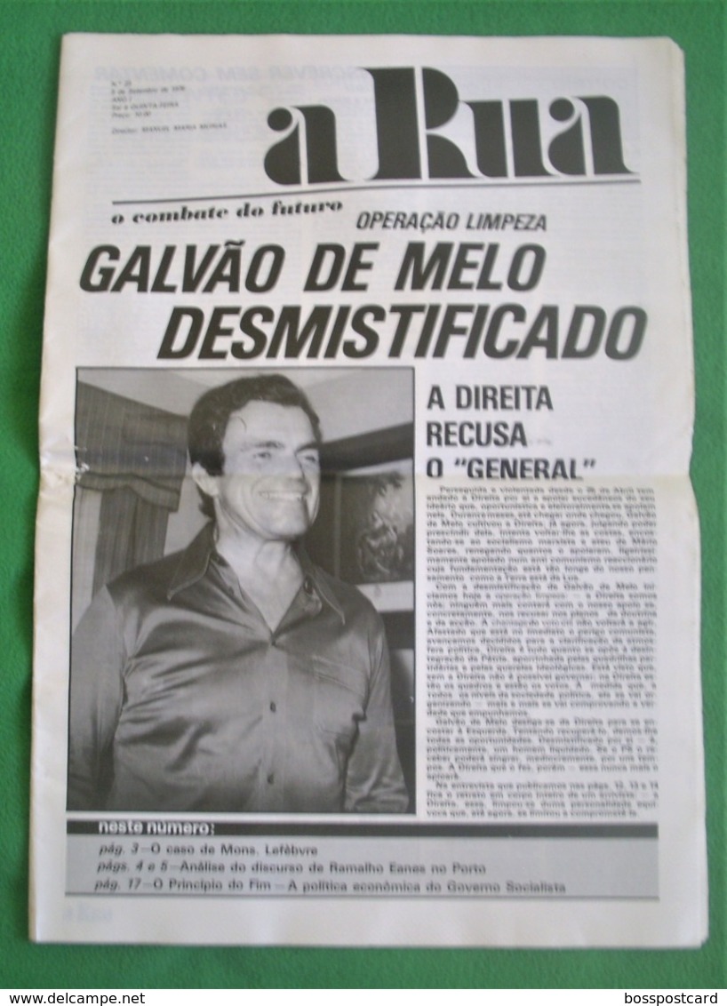 Lisboa -  Portugal -Jornal A Rua Nº 23 De Setembro De 1976 - República Portuguesa  Imprensa - 25 De Abril - PREC - Informaciones Generales