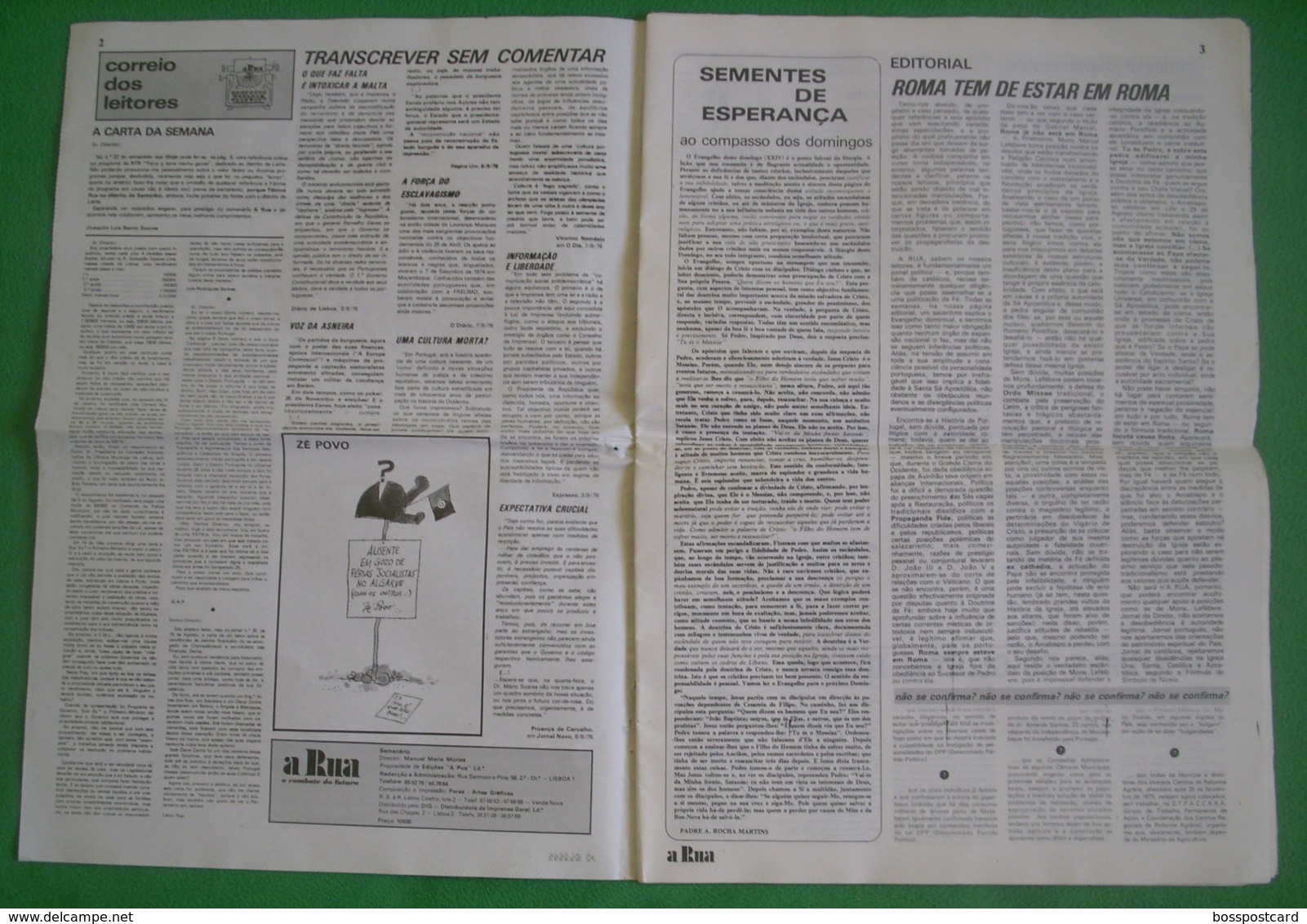 Lisboa -  Portugal -Jornal A Rua Nº 23 De Setembro De 1976 - República Portuguesa  Imprensa - 25 De Abril - PREC - Informations Générales