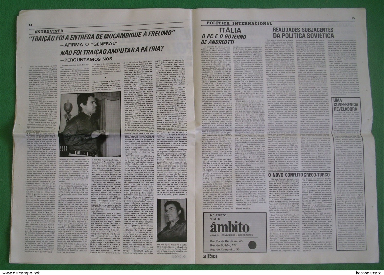 Lisboa -  Portugal -Jornal A Rua Nº 23 de Setembro de 1976 - República Portuguesa  Imprensa - 25 de Abril - PREC