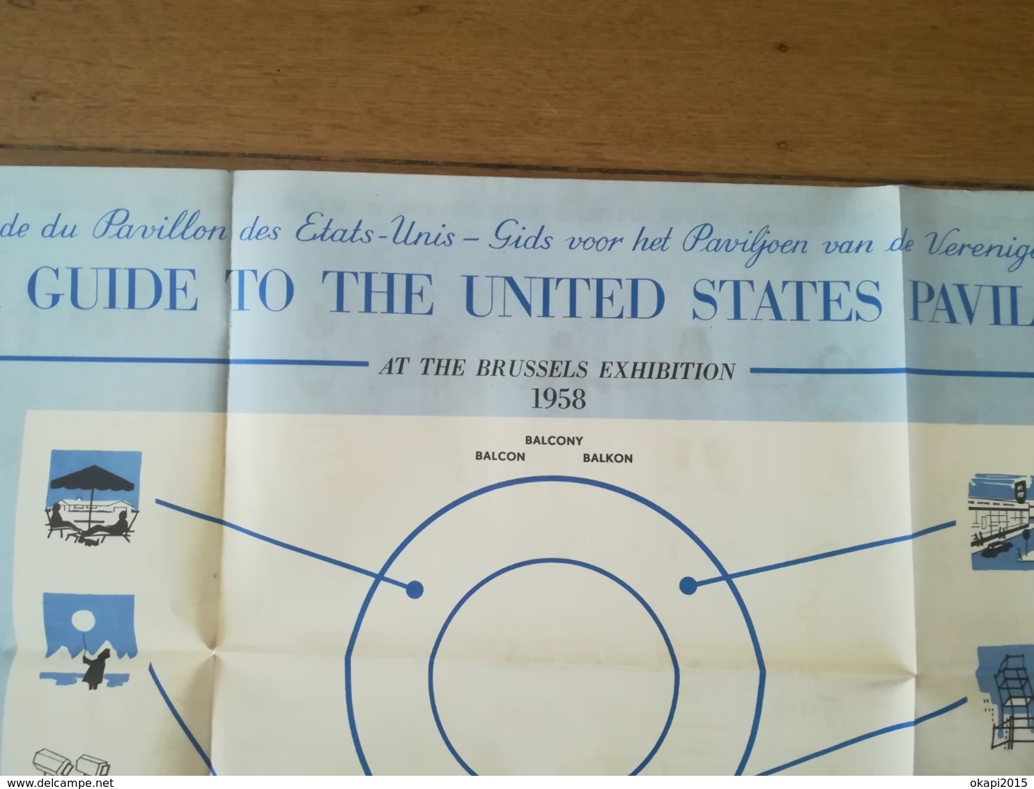 SOUVENIR ET CARTE DU PAVILLON DES ÉTATS -  UNIS À L EXPOSITION INTERNATIONALE DE BRUXELLES DE 1958 BELGIQUE