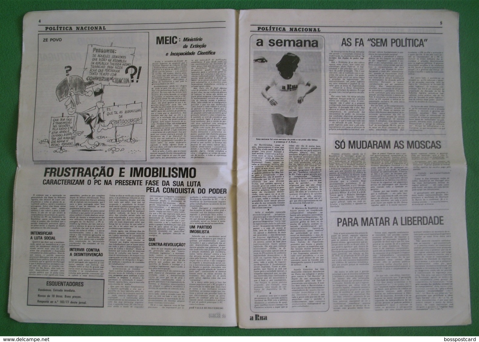 Lisboa - Portugal - Jornal A Rua Nº 69 De Julho De 1977 - República Portuguesa  Imprensa - 25 De Abril - PREC - Salazar - Informations Générales