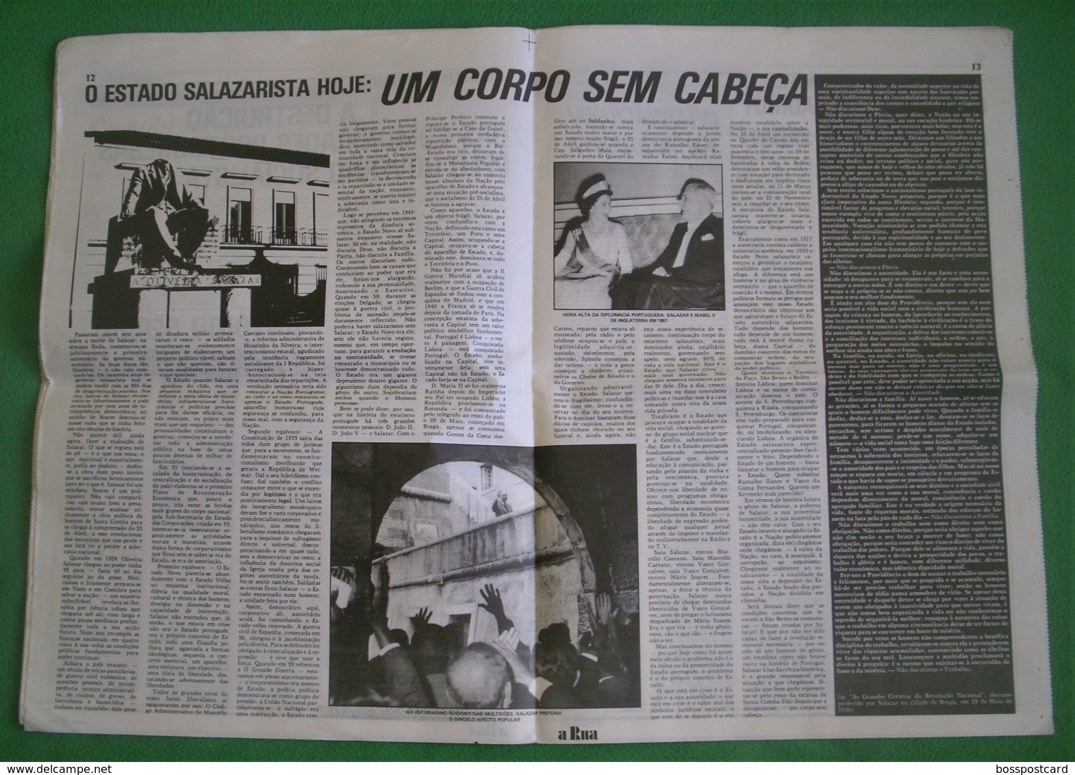 Lisboa - Portugal - Jornal A Rua Nº 69 de Julho de 1977 - República Portuguesa  Imprensa - 25 de Abril - PREC - Salazar