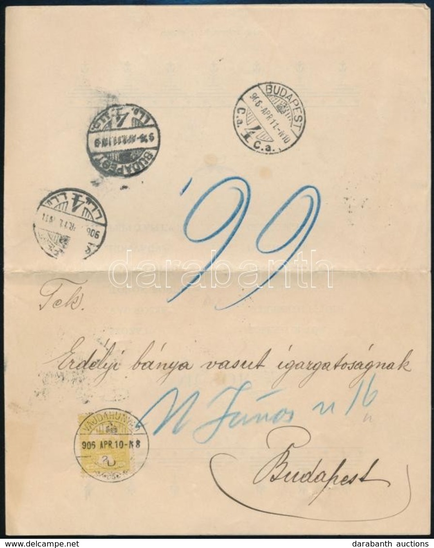 1906 Turul 2f Meghívón, Az Erdélyi Bányavasút Igazgatóságának - Other & Unclassified