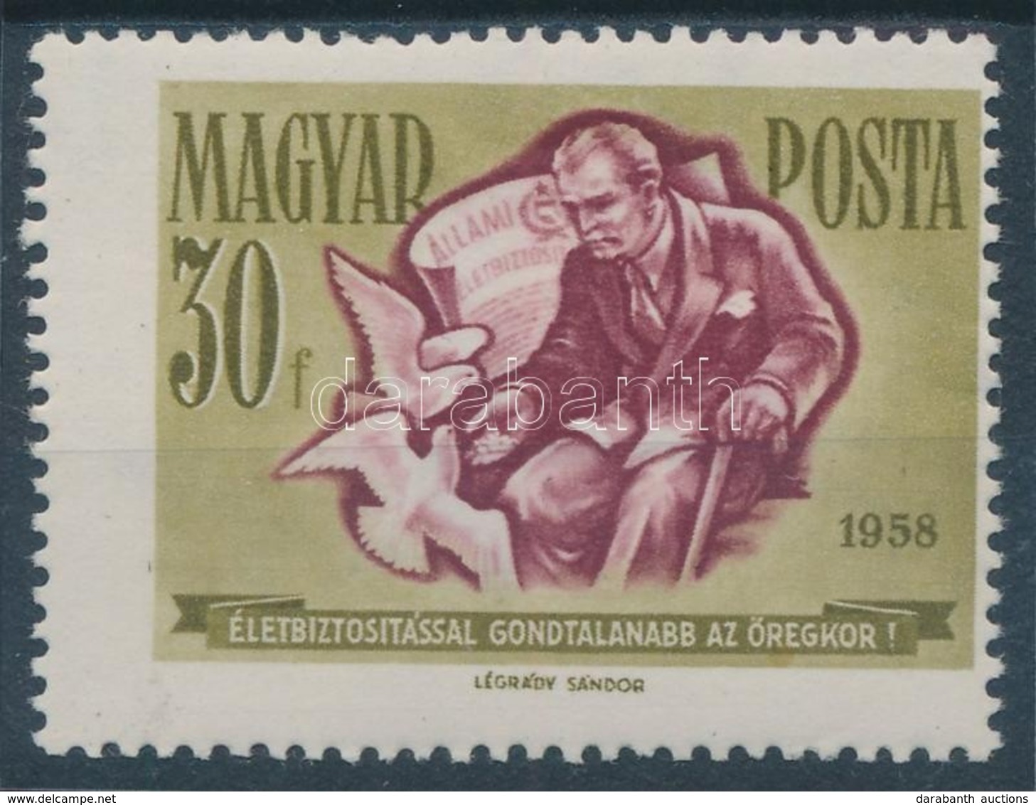 ** 1958 Takarékosság és Biztosítás 30f Elfogazva - Altri & Non Classificati