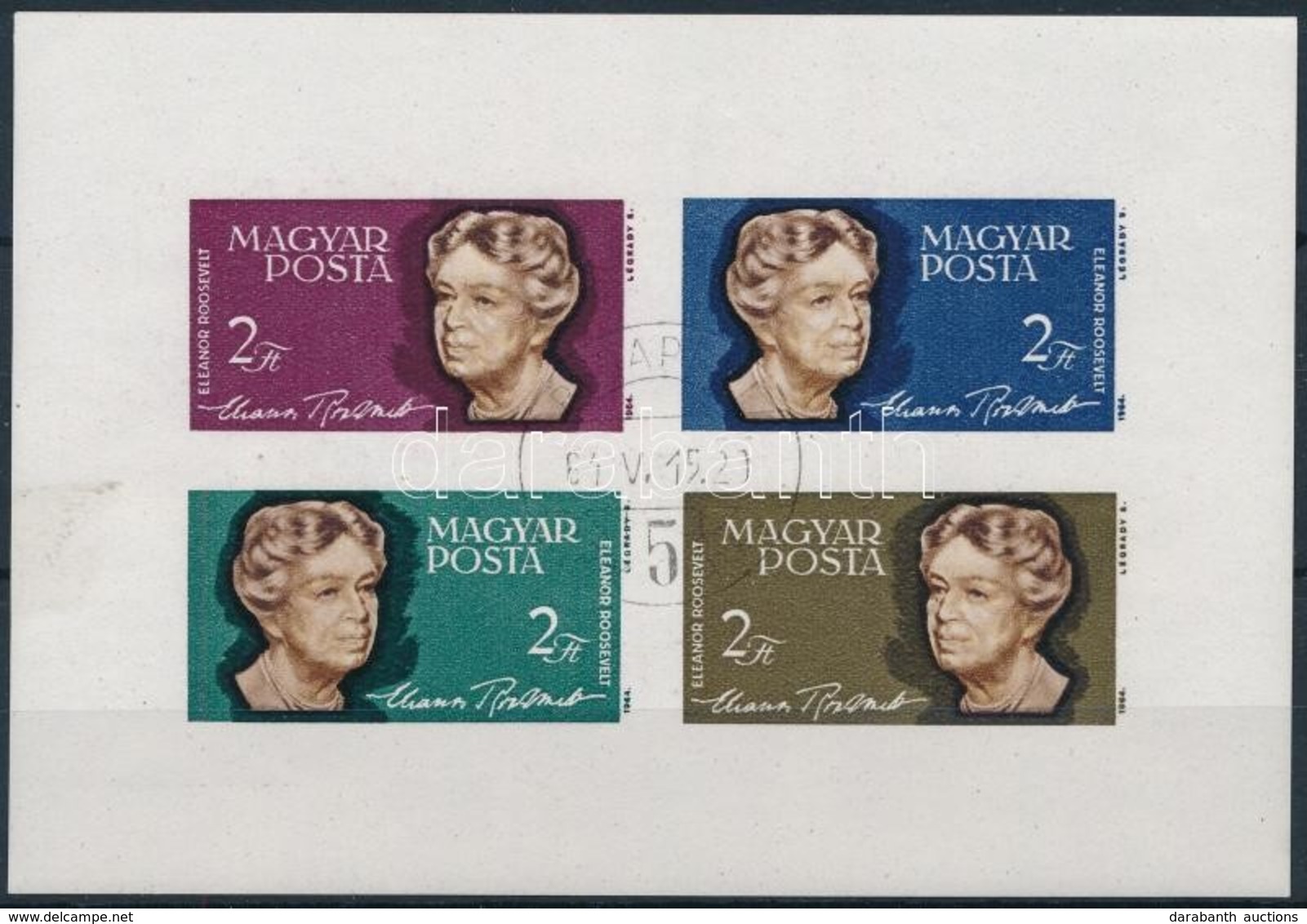 O 1964 Eleanor Roosevelt Vágott Blokk (4.000) - Otros & Sin Clasificación