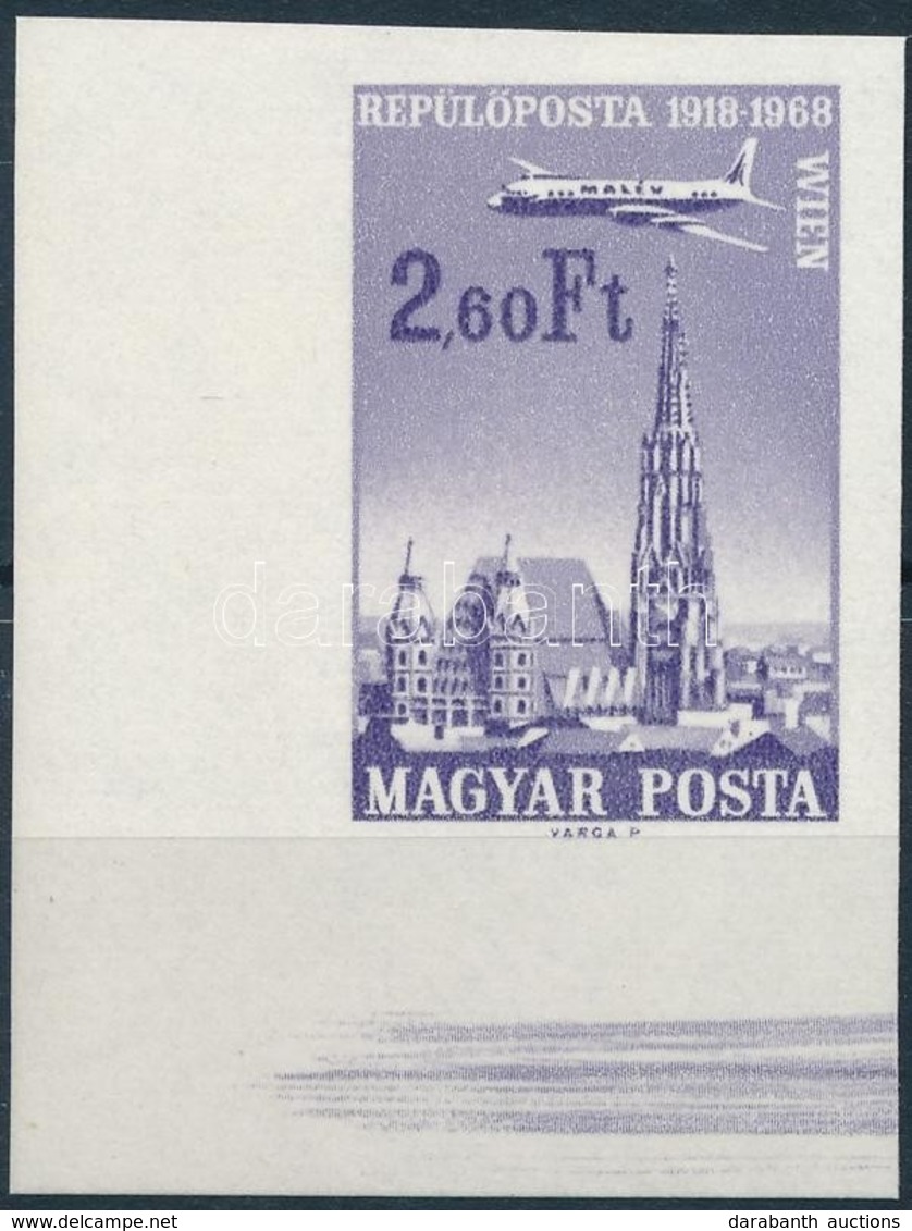 ** 1968 Repülő Kiegészítő ívsarki Vágott Bélyeg / Mi 2421 Imperforate Corner Stamp - Otros & Sin Clasificación