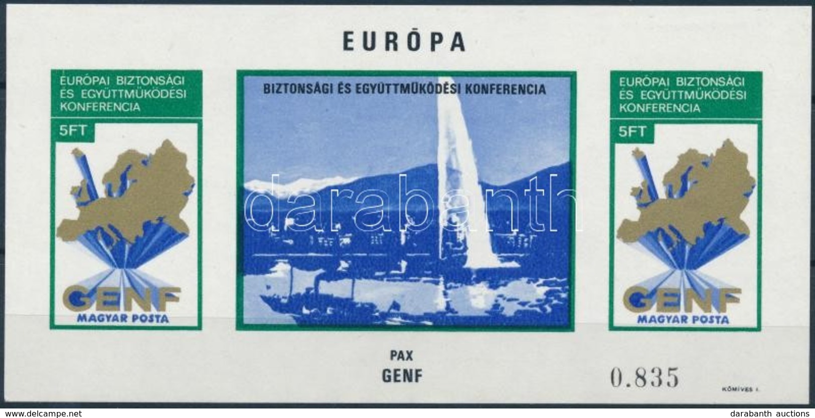 ** 1974 Europa Genf Vágott Blokk (22.000) - Autres & Non Classés