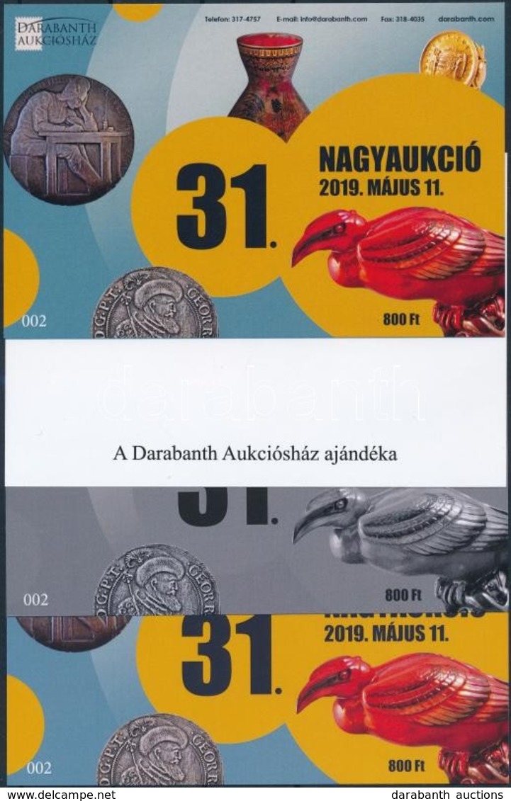 ** 2019 Darabanth 31. Nagyaukció 4 Db-os Emlékív Garnitúra No 002 - Other & Unclassified