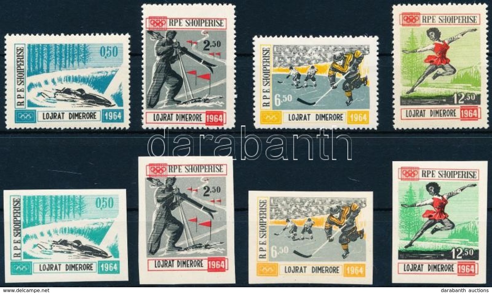 ** 1963 Téli Olimpia, Innsbruck (I-II) Fogazott és Vágott Sor Mi 793-796 + 798-801 - Otros & Sin Clasificación