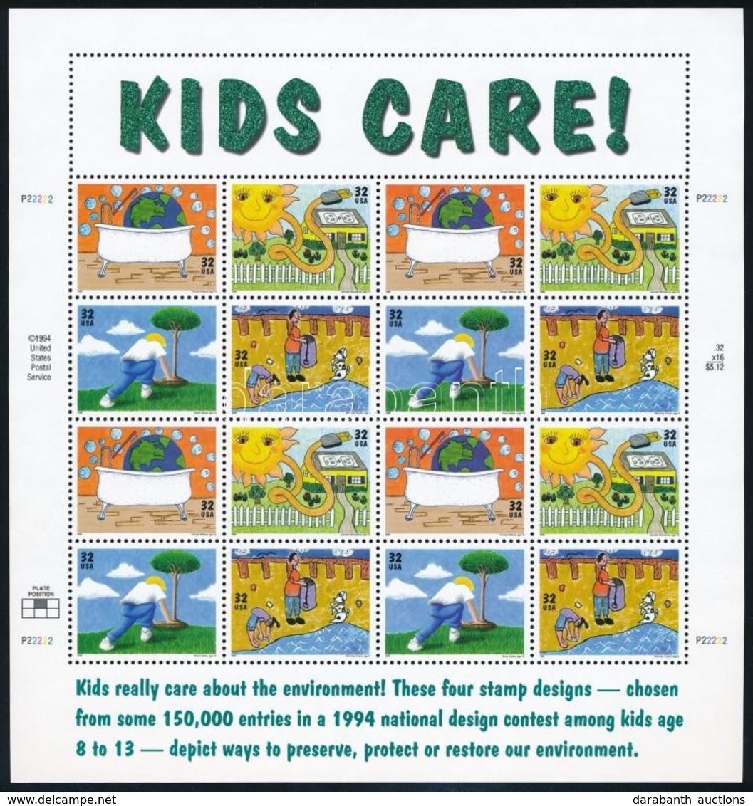 ** 1995 Gyerekrajzok Kisív (négyestömbök),
Children's Drawings Mini Sheet (block Of 4)
Mi 2553 - 2556 - Autres & Non Classés