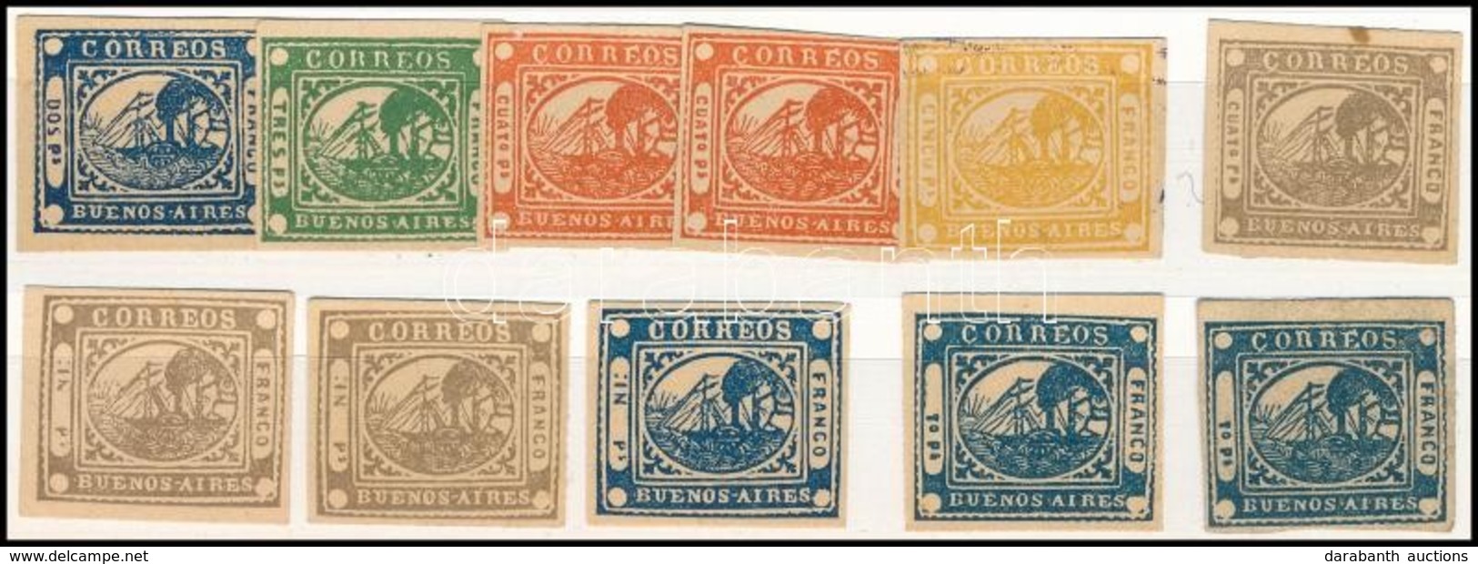 (*) 1858-1859 11 Db Bélyeg újnyomata / REPRINT Mi 1-8 - Sonstige & Ohne Zuordnung