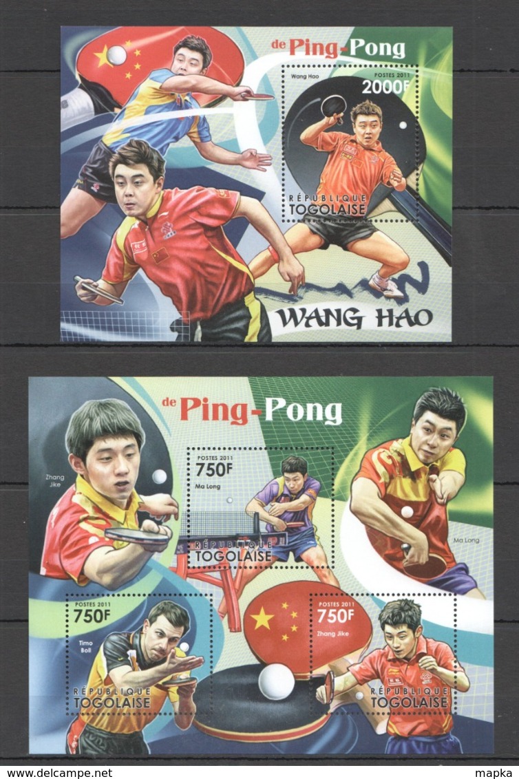 TG1063 2011 TOGO TOGOLAISE SPORT TABLE TENNIS PING PONG WANG HAO 1KB+1BL MNH - Table Tennis