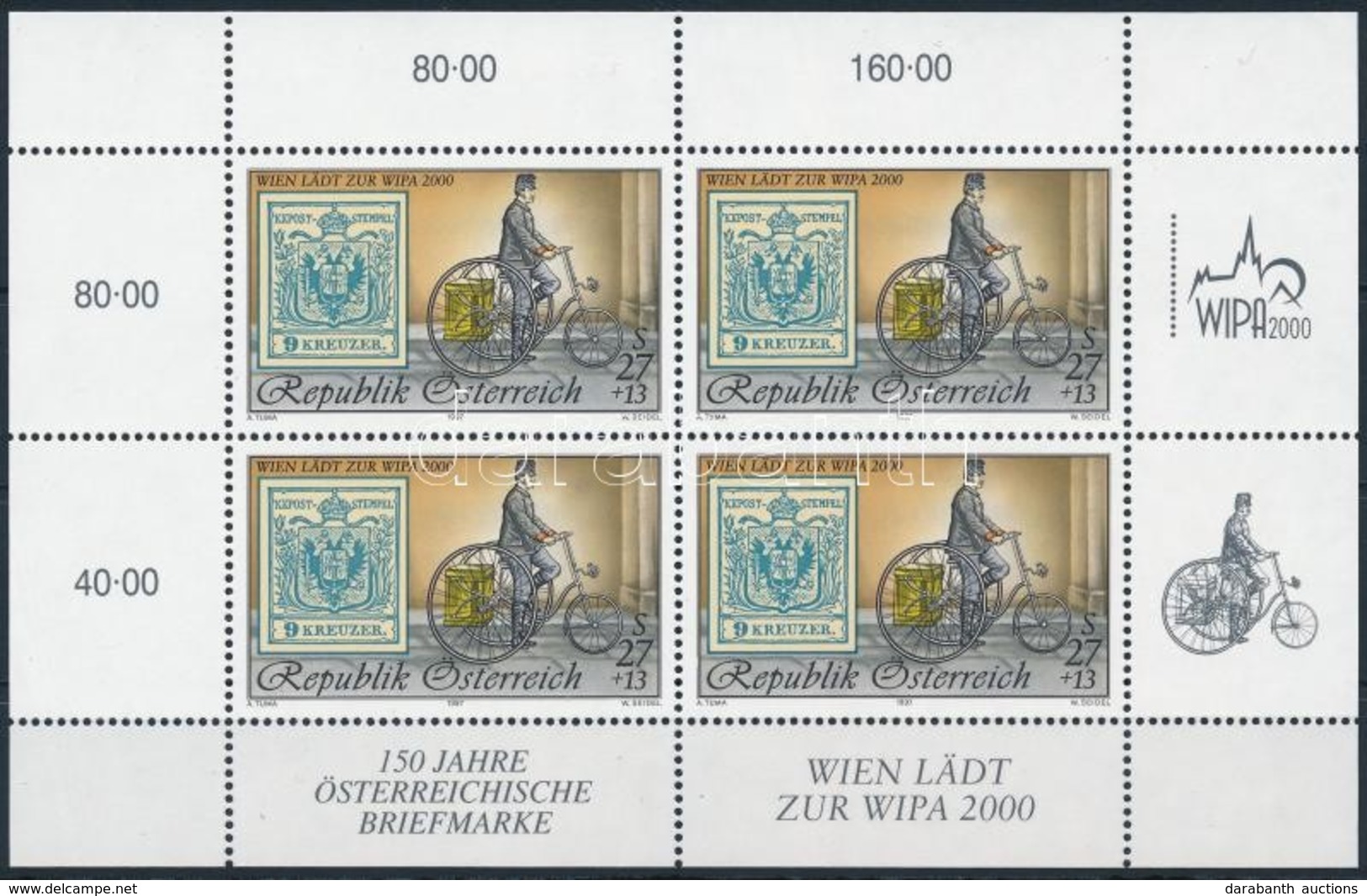 ** 1997 Nemzetközi Bélyegkiállítás WIPA 2000, Bécs (I) Kisív,
International Stamp Exhibition WIPA 2000, Vienna (I) Mini  - Altri & Non Classificati