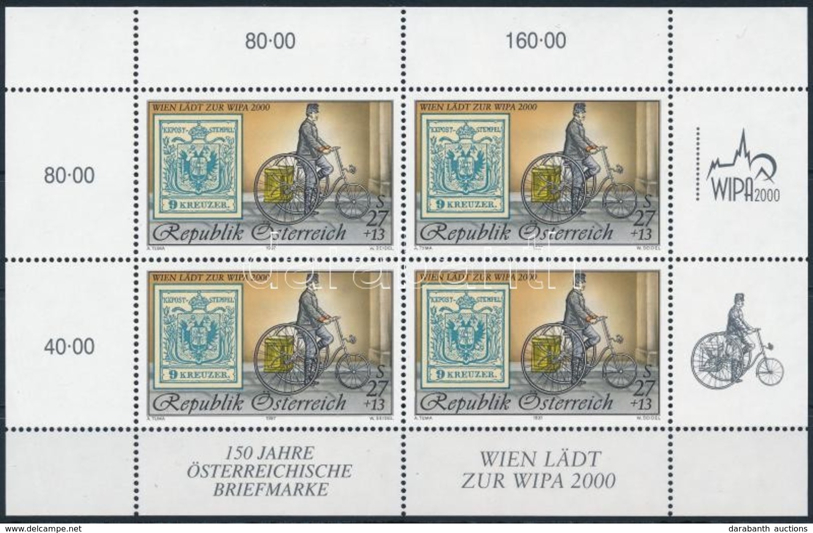 ** 1997 Nemzetközi Bélyegkiállítás WIPA 2000, Bécs (I) Kisív,
International Stamp Exhibition WIPA 2000, Vienna (I) Mini  - Other & Unclassified