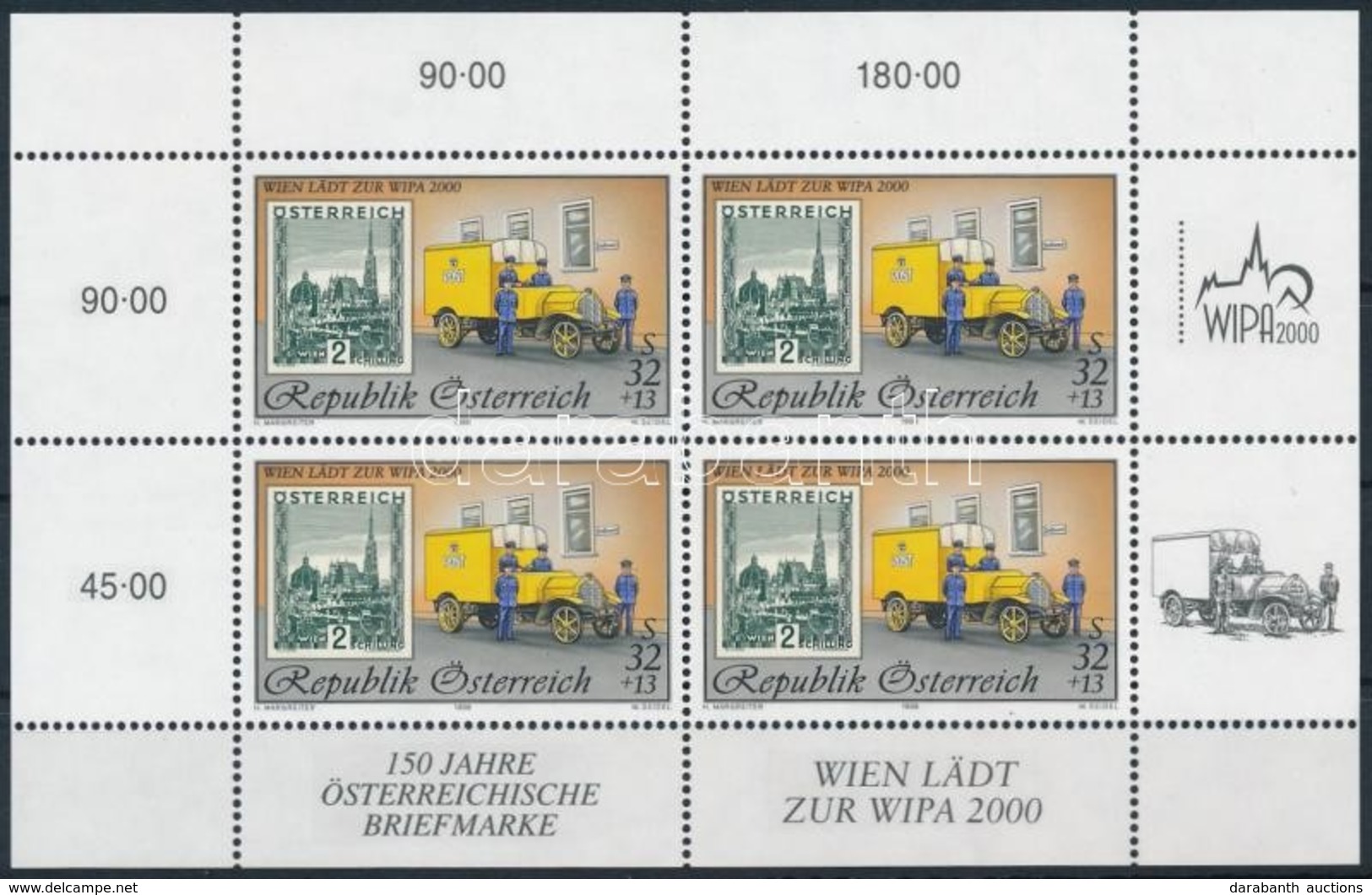 ** 1998 Nemzetközi Bélyegkiállítás WIPA 2000, Bécs (II) Kisív,
International Stamp Exhibition WIPA 2000, Vienna (II) Min - Altri & Non Classificati