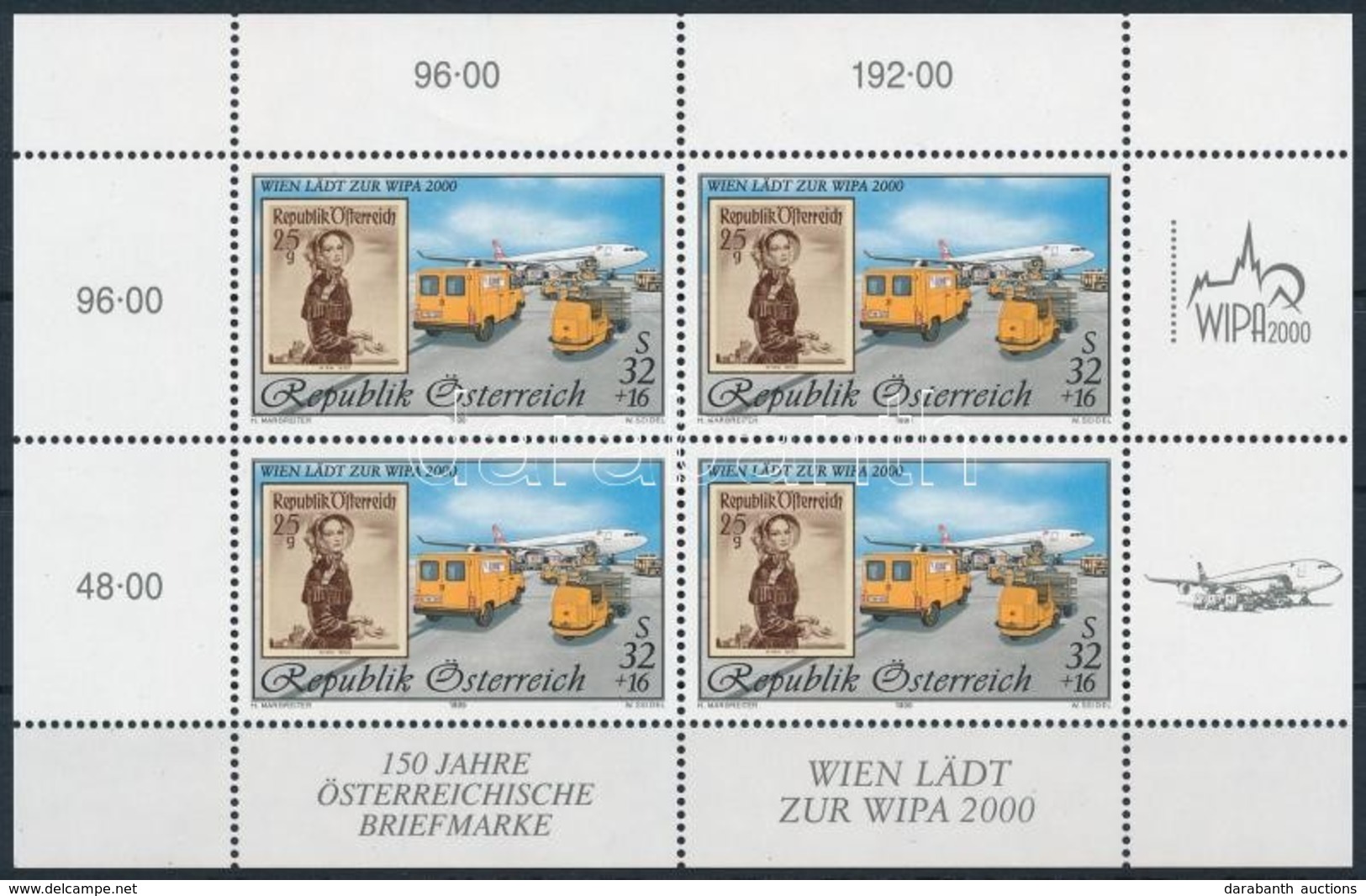 ** 1999 Nemzetközi Bélyegkiállítás WIPA 2000, Bécs (III) Kisív,
International Stamp Exhibition WIPA 2000, Vienna (III) M - Sonstige & Ohne Zuordnung