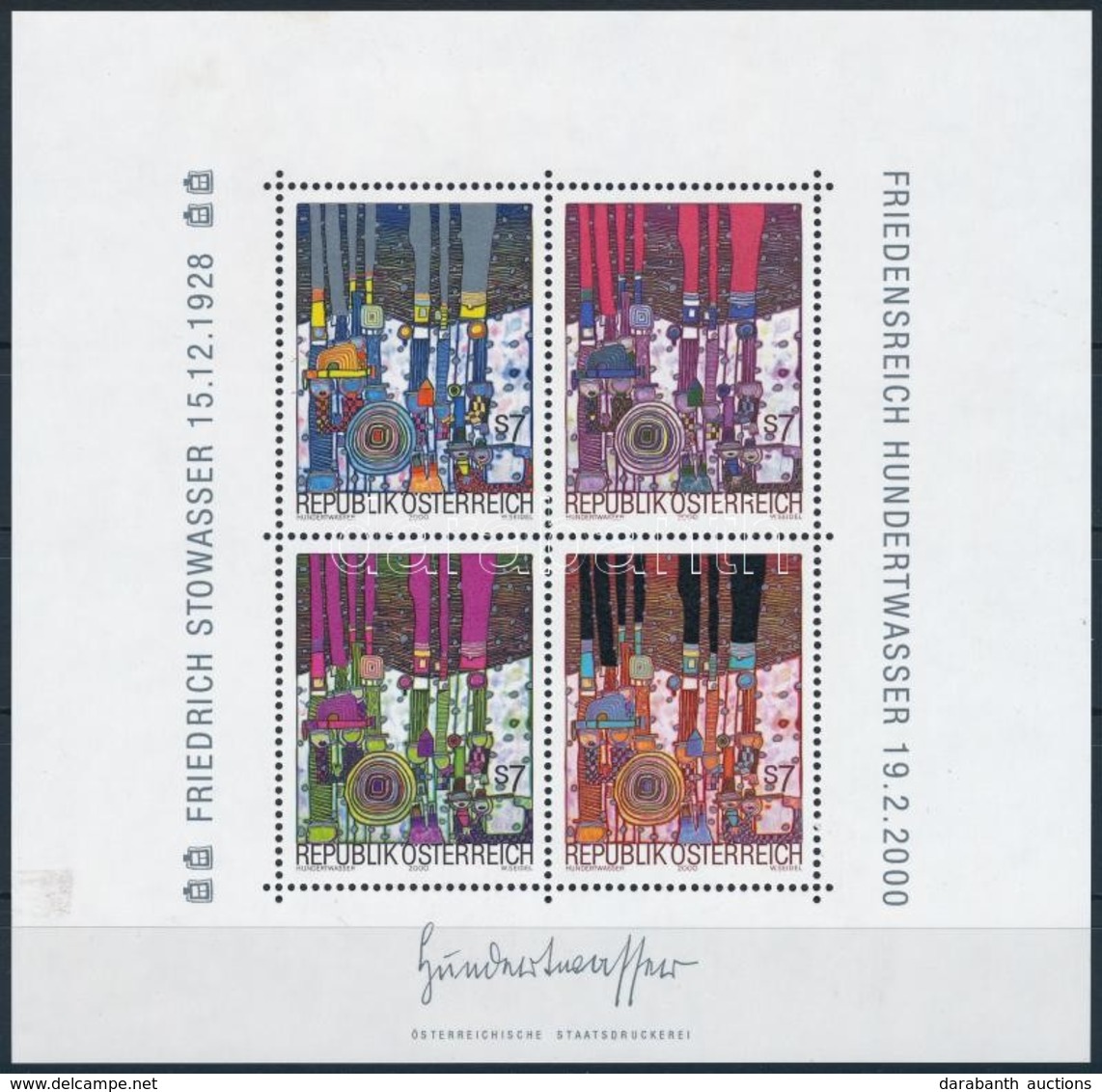 ** 2000 Friedensreich Hundertwasser Blokk,
Friedensreich Hundertwasser Block
Mi 15 - Altri & Non Classificati