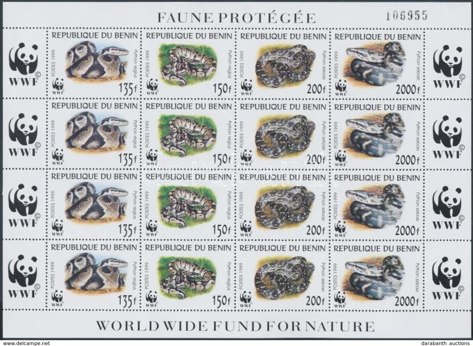 ** 1999 WWF Kígyók Kisív Mi 1159-1162 - Other & Unclassified